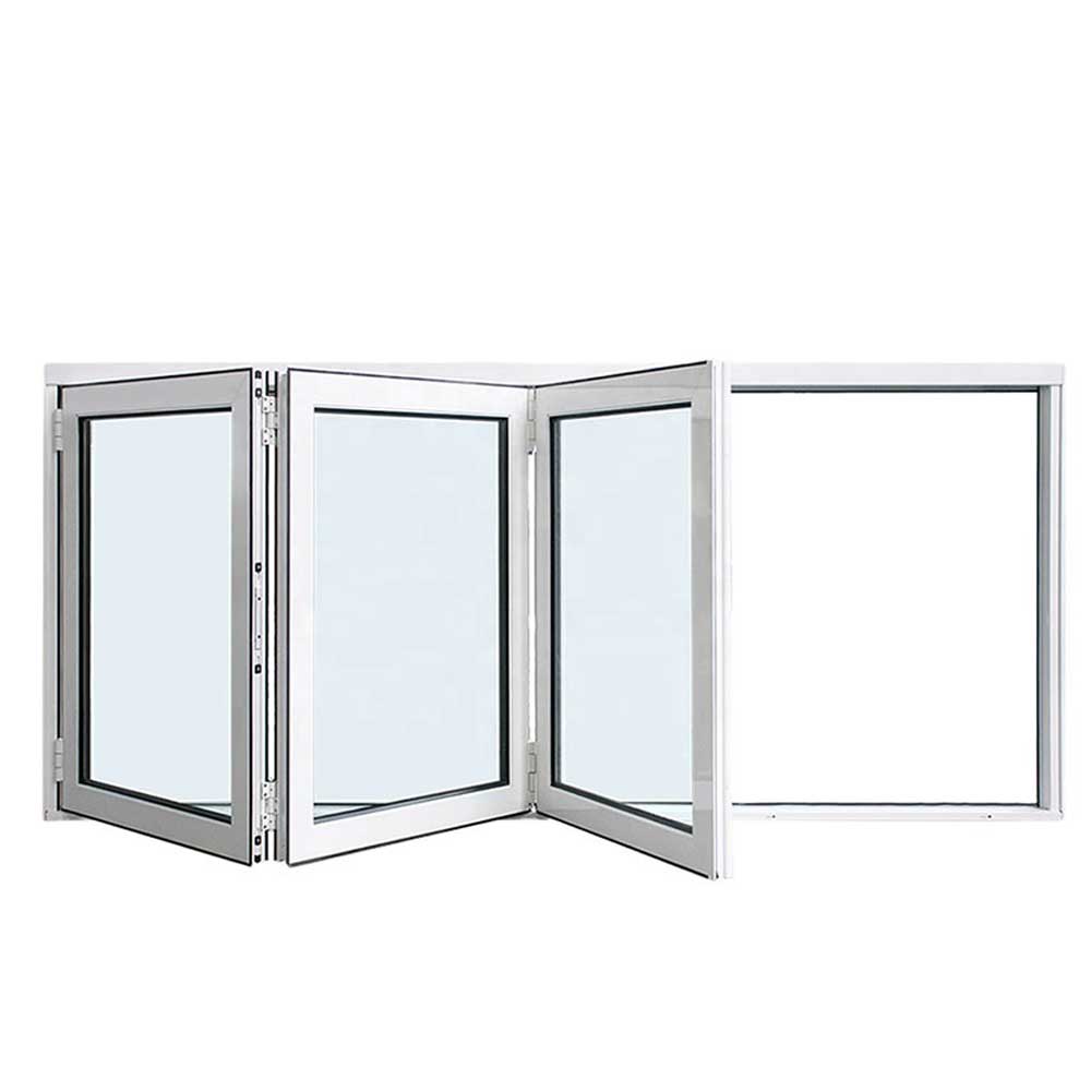 Five Starss Doors Aluminum Bifold Window 72"Wx48"H - OUT SWING FROM EXTERIOR VIEW image
