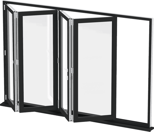 Five Starss Doors Aluminum Bifold Window 72"Wx48"H - OUT SWING FROM EXTERIOR VIEW image 1
