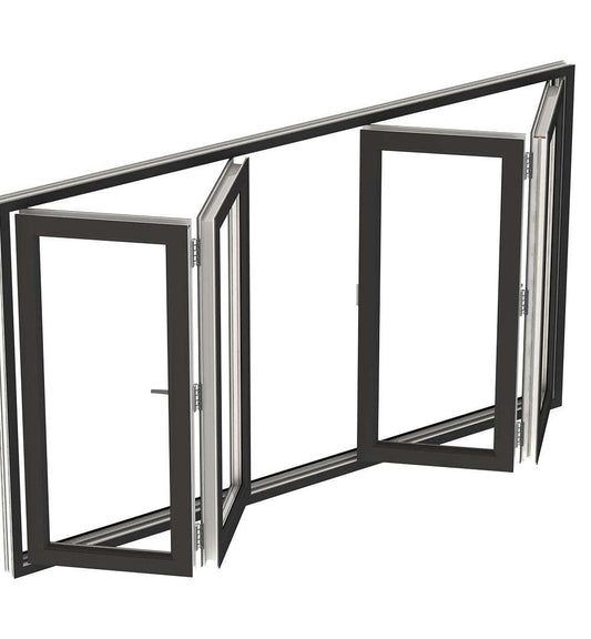 Five Starss Doors Aluminum Bifold Window 96"Wx36"H - OUT SWING FROM EXTERIOR VIEW image 1