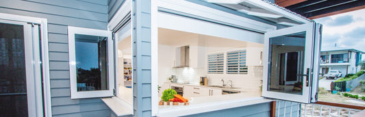 Five Starss Doors Aluminum Bifold Window 60"Wx48"H - OUT SWING FROM EXTERIOR VIEW image 0