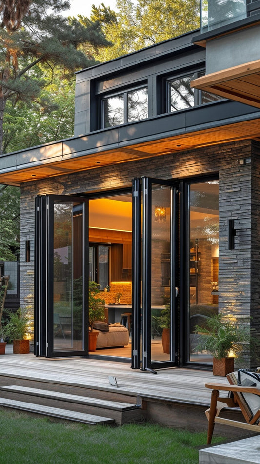 108"x96 Custom Energy Efficient Aluminum Bifold Door Hardware > Building Materials > Doors > Home Doors Aluminum Black