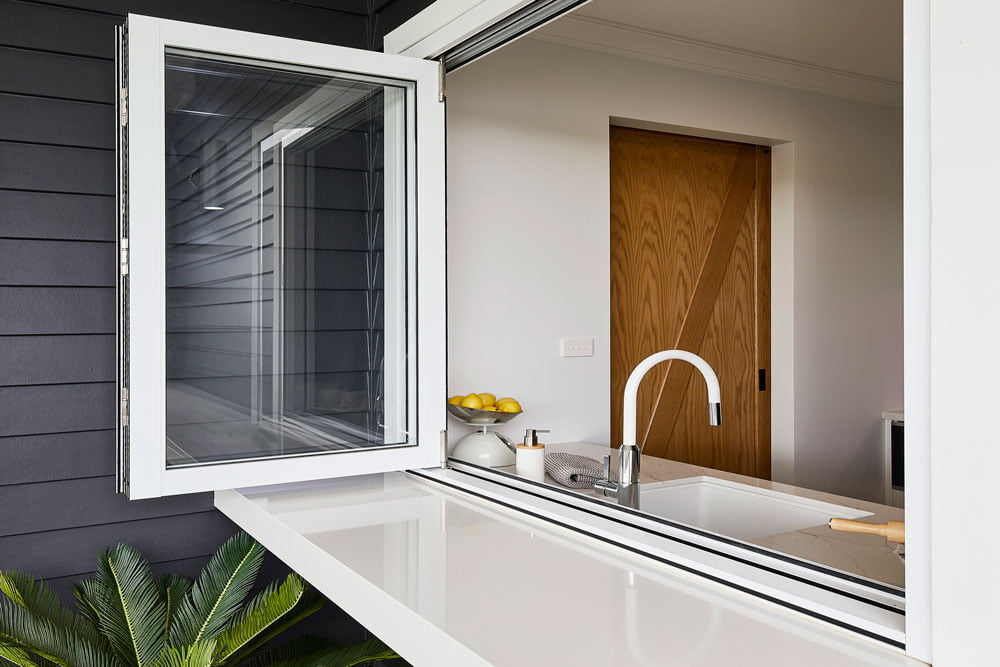 Five Starss Doors Aluminum Bifold Window 60"Wx48"H - OUT SWING FROM EXTERIOR VIEW image 3