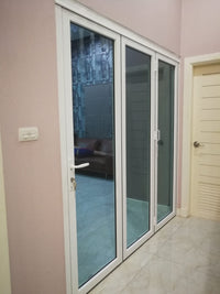 Aluminum Bifold Door 108"Wx80"H - OUT SWING FROM EXTERIOR VIEW image 2