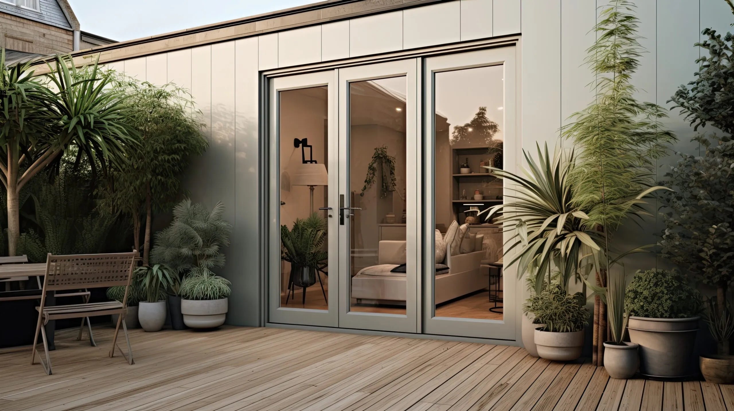 Aluminum Bifold Door 108"Wx96"H - OUT SWING FROM EXTERIOR VIEW image 2