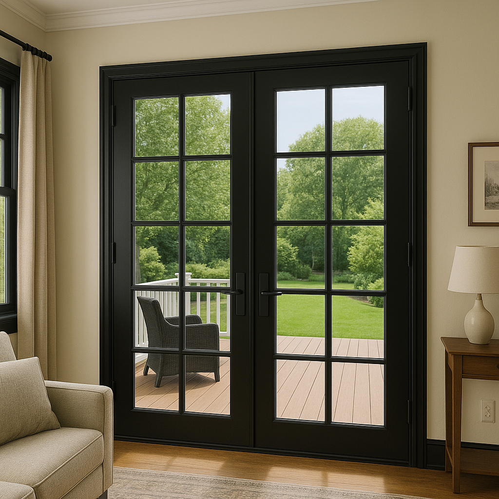 72x96 Custom Energy Efficient Aluminum French Door Hardware > Building Materials > Doors > Home Doors Aluminum Black