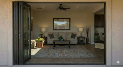 Aluminum Bifold Door 96″Wx96″H – OUT SWING FROM EXTERIOR VIEW