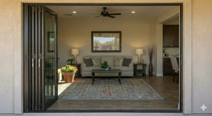 Aluminum Bifold Door 96″Wx96″H – OUT SWING FROM EXTERIOR VIEW