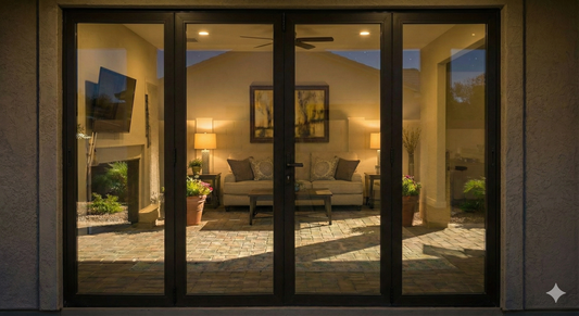 Aluminum Bifold Door 144″Wx80″H – OUT SWING FROM EXTERIOR VIEW