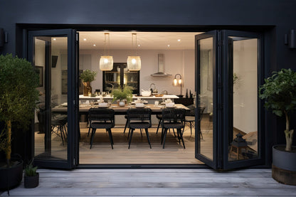 Aluminum Bifold Door 168"Wx96"H - OUT SWING FROM EXTERIOR VIEW image 4