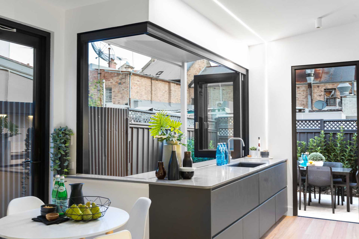 Five Starss Doors Aluminum Bifold Window 60"Wx48"H - OUT SWING FROM EXTERIOR VIEW image 4