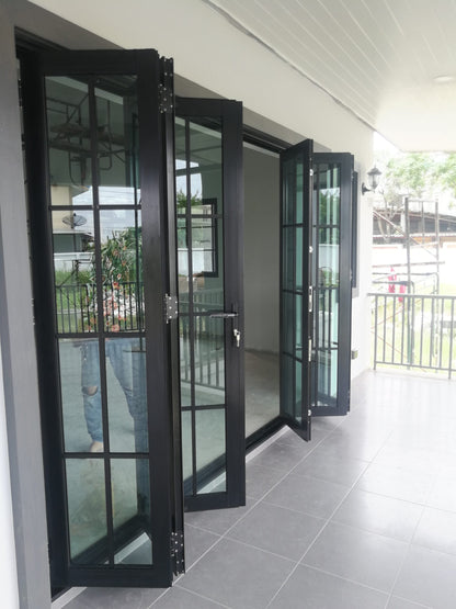 Aluminum Bifold Door 168"Wx96"H - OUT SWING FROM EXTERIOR VIEW image 13