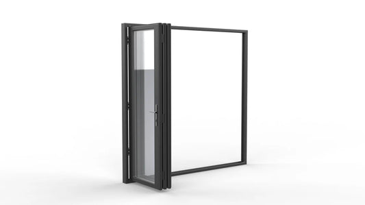 Aluminum Bifold Door 120″Wx80″H – OUT SWING FROM EXTERIOR VIEW