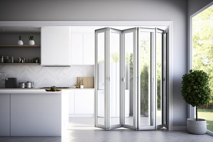 Aluminum Bifold Door 168"Wx80"H - OUT SWING FROM EXTERIOR VIEW image 2