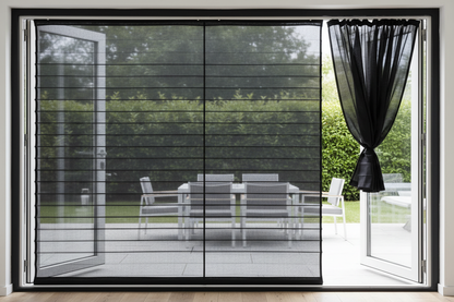 I need screen for doors with color black, this screen is for bifold door and it will shrinik not slide to the left 
